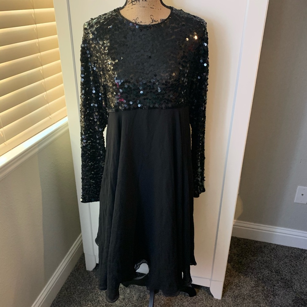 Vintage Cathy Hardwick Silk/Sequins/Beads Dress